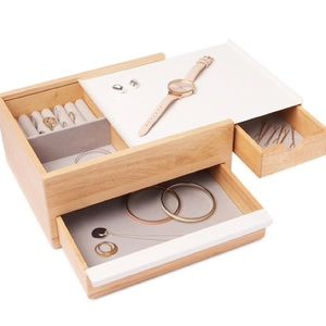 Umbra Stowit Jewelry Box in White/Natural